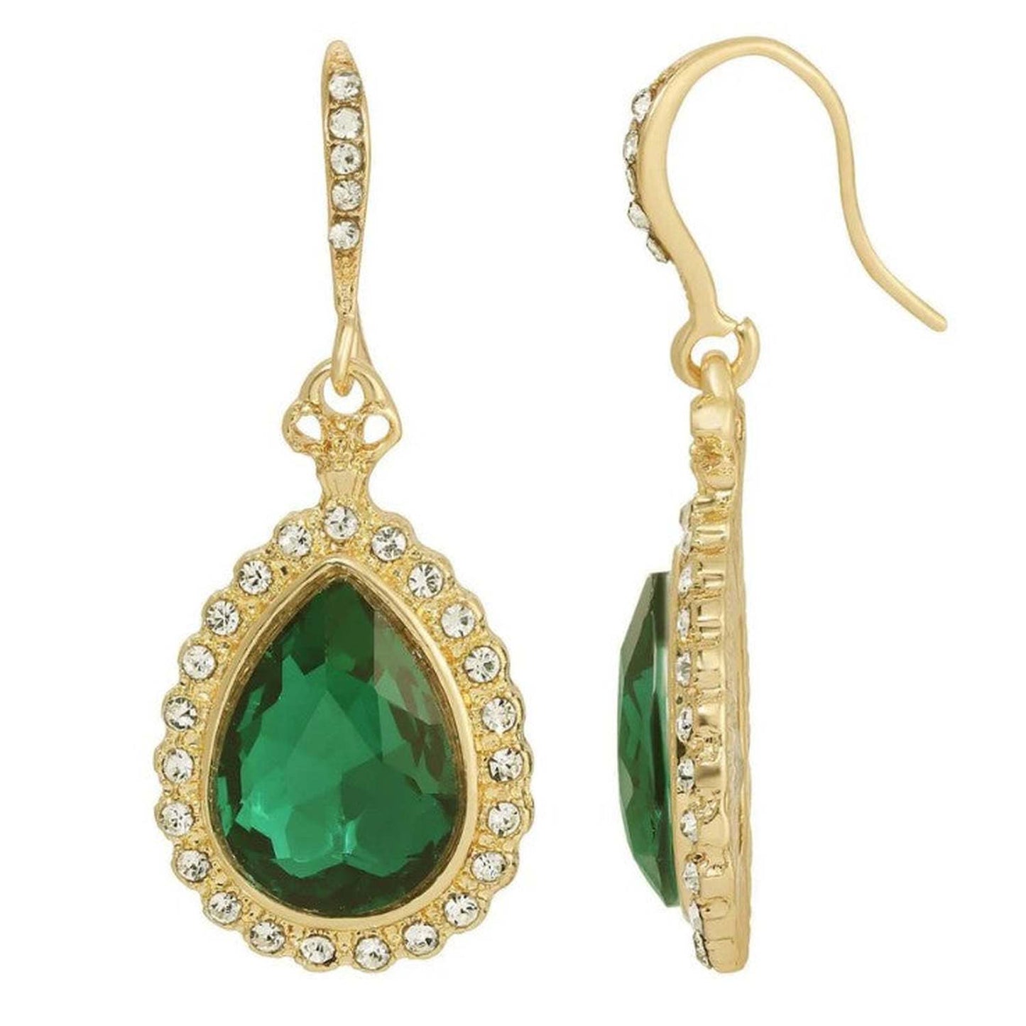 Regency Stone Teardrop Crystal Drop Earrings