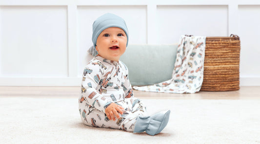 Baby Zipper Romper – Bamboo Route 66 Classic Car Print