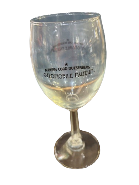 ACDAM logo stemmed wine glass