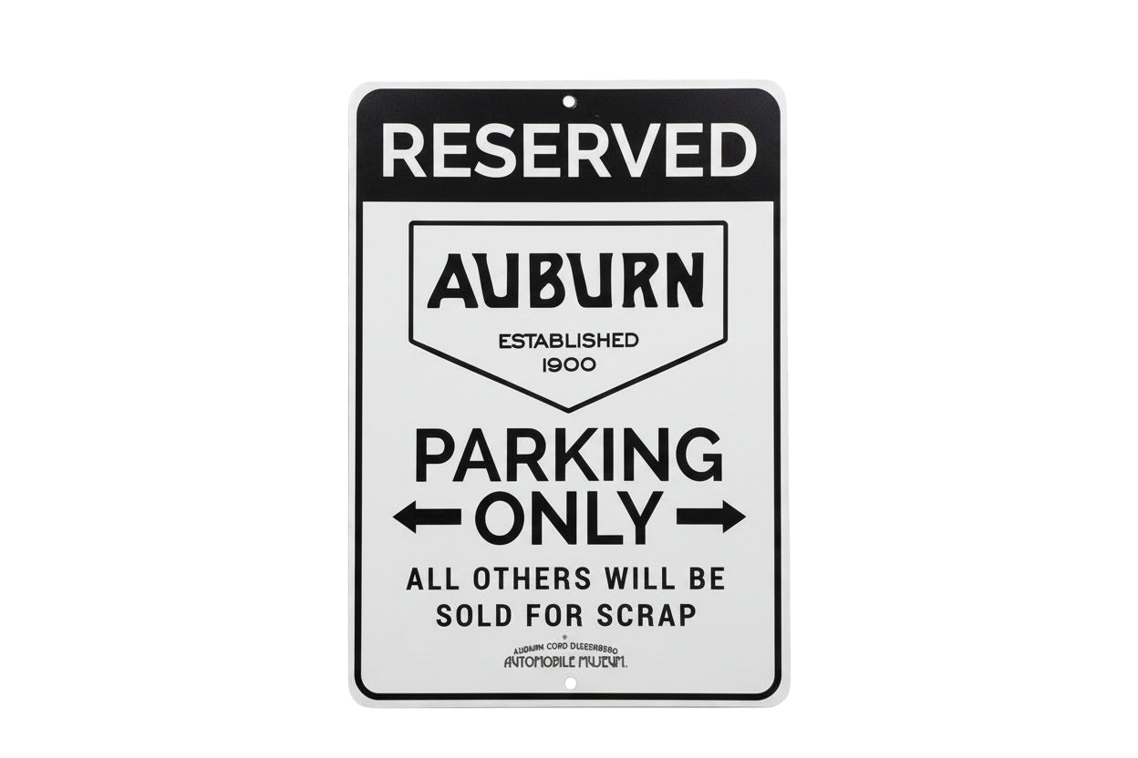 RESERVED PARKING - AUBURN metal sign