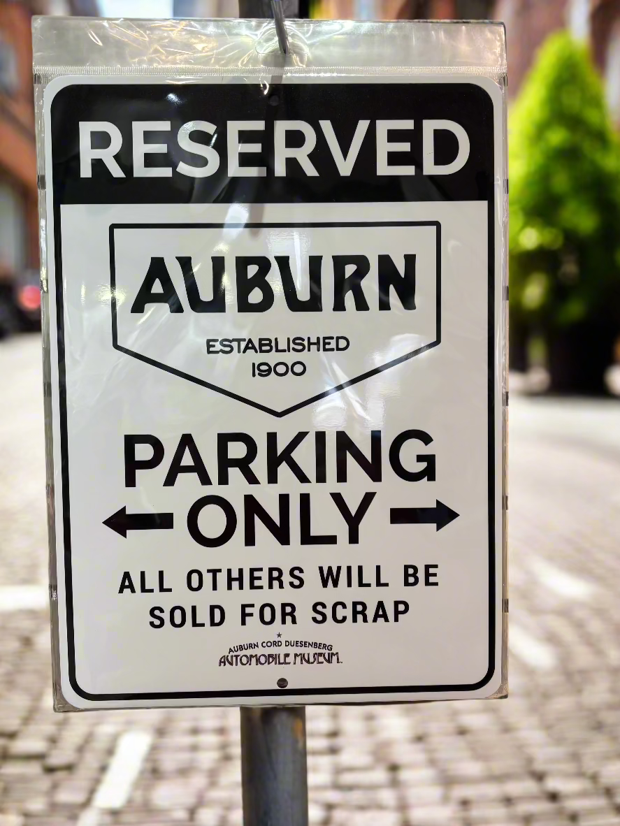 RESERVED PARKING - AUBURN metal sign