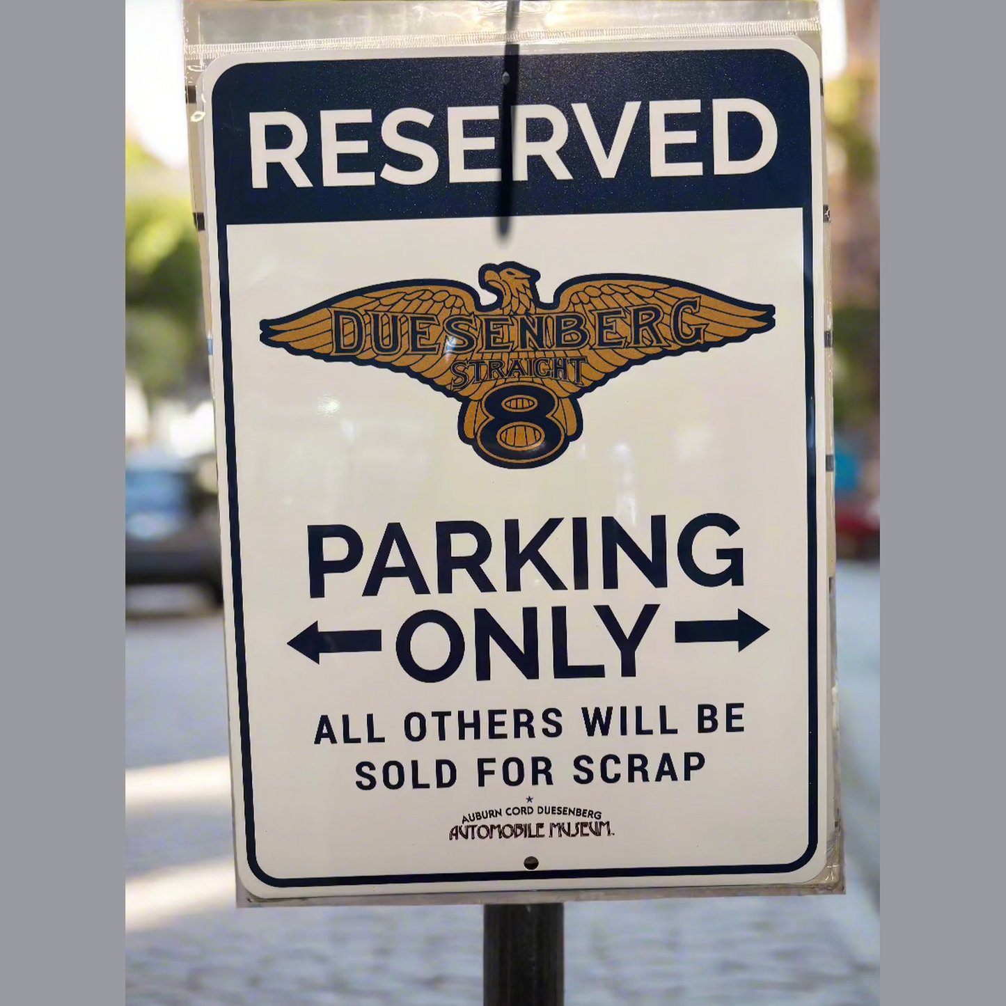 RESERVED PARKING - DUESENBERG metal sign