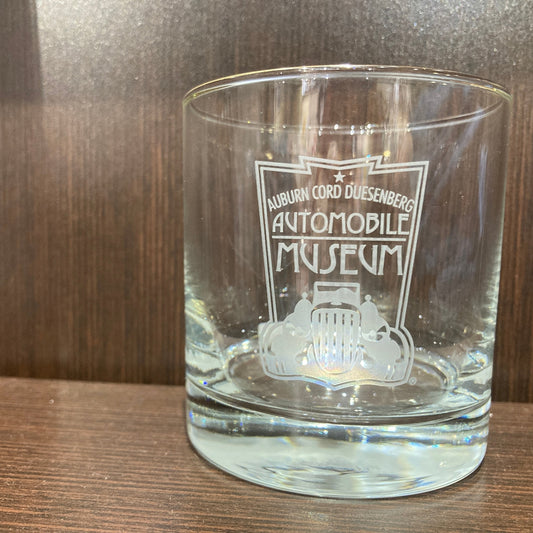 Gold Rim/Etched Whiskey Glass