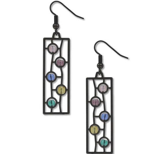 Victorian Stained Glass Rondels Earrings