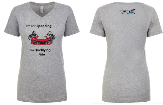 SHE-RACING Red Car Qualifying T Shirt