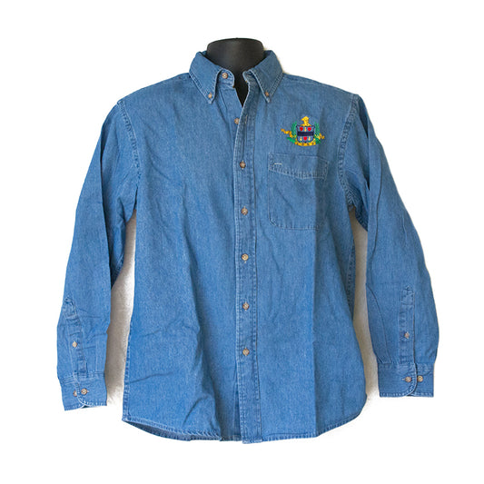 Cord Crest Logo Denim Long Sleeve Shirt