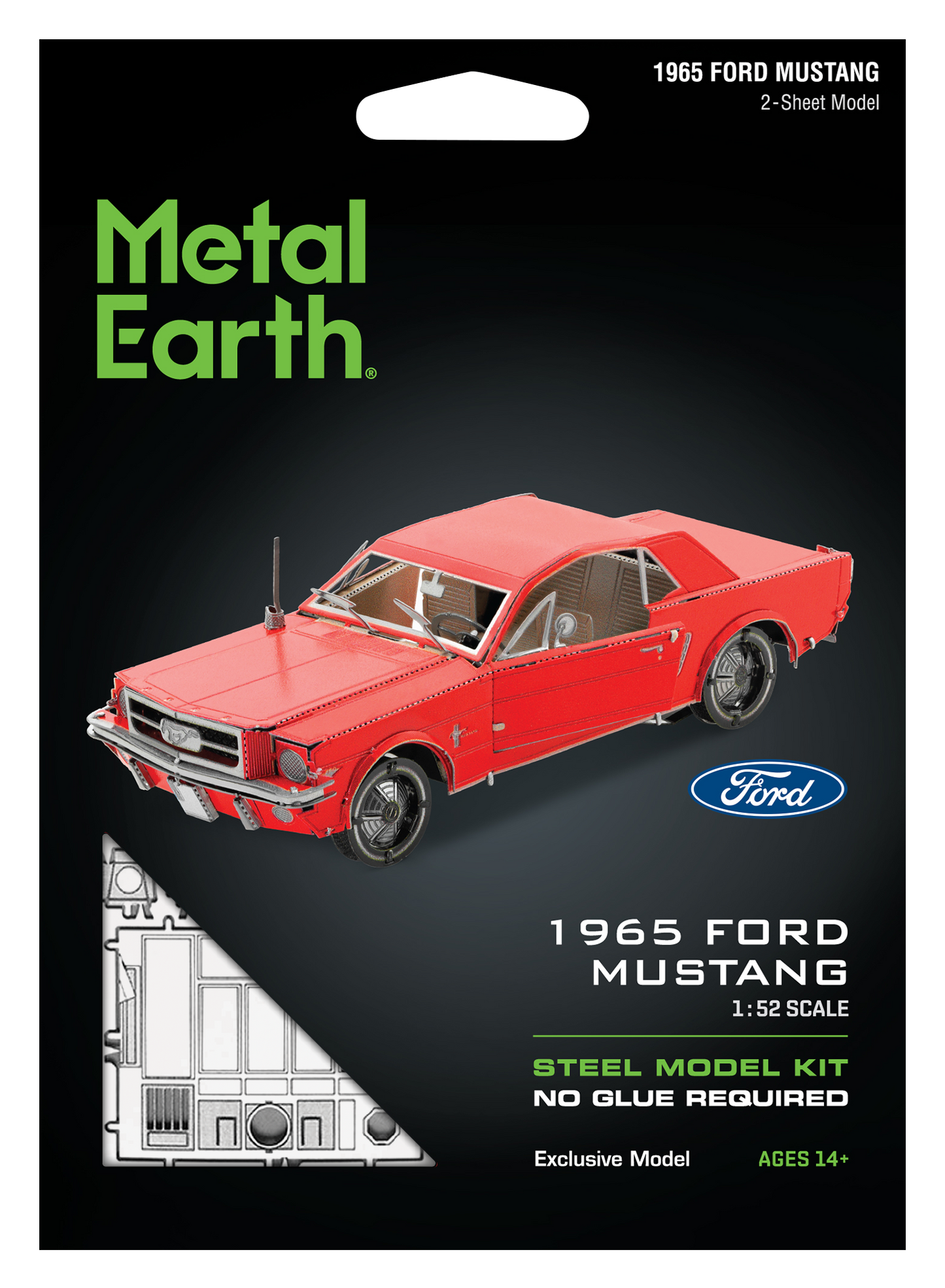 1965 Red Ford Mustang 3D model Metal Earth