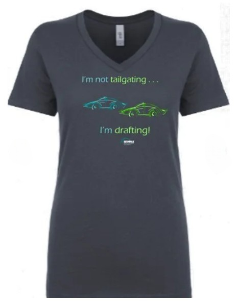 SHE-RACING Green & Blue Car Drafting T Shirt