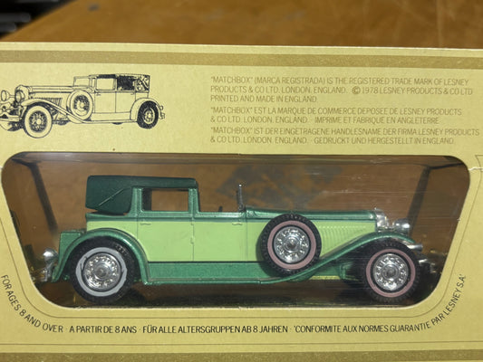 Models of Yesteryear - MATCHBOX 1930 Model J Duesenberg Y-4 green