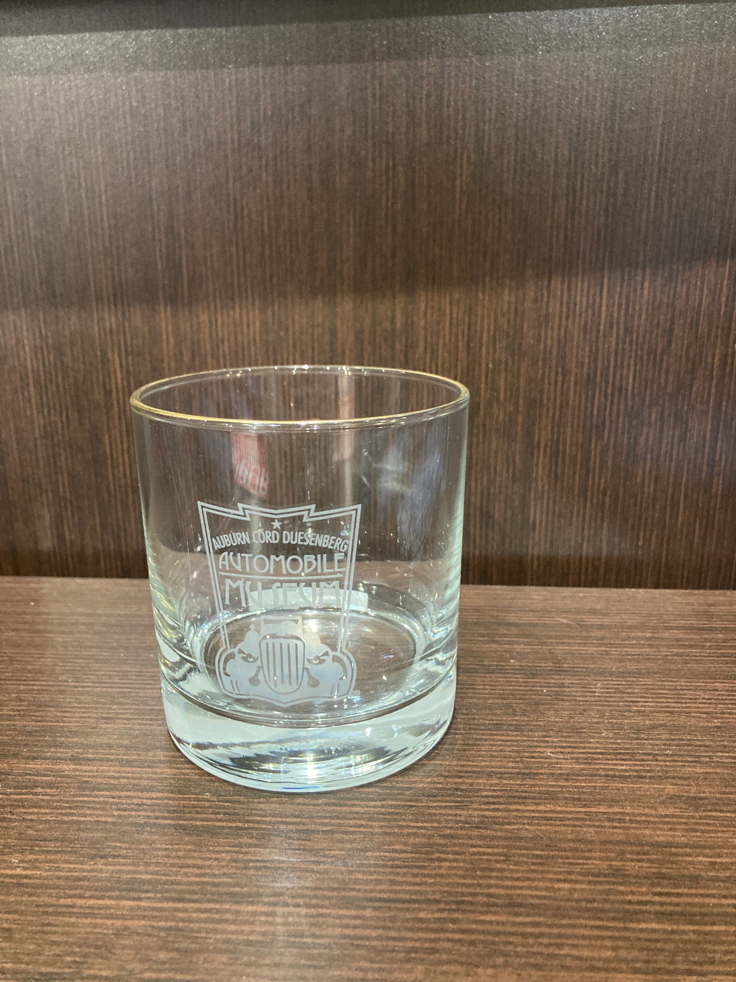 Gold Rim/Etched Whiskey Glass