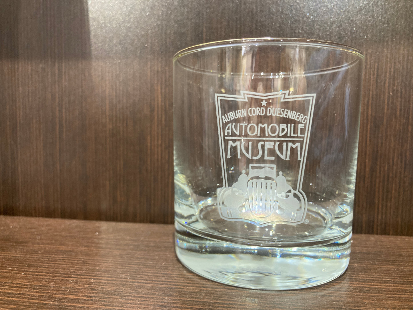 Gold Rim/Etched Whiskey Glass