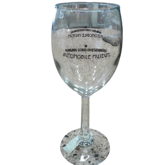 ACDAM logo stemmed wine glass