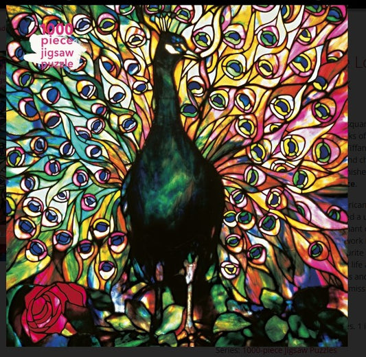 Louis Comfort Tiffany: Displaying Peacock 1000 Piece Jigsaw Puzzle