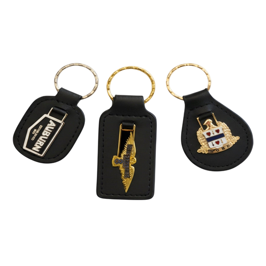 Auburn Cord or Duesenberg Leatherette Key Chain/Fob