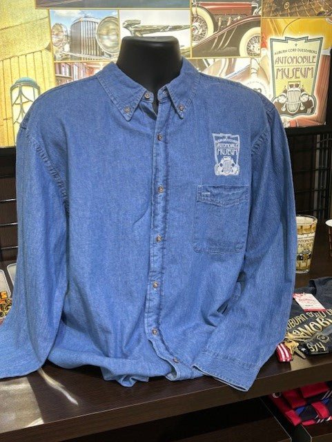 Museum Logo Denim Long Sleeve Shirt