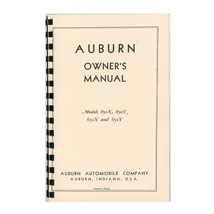 1934 Auburn Owner's Manual
