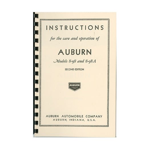 1931 Auburn Owner's Manual
