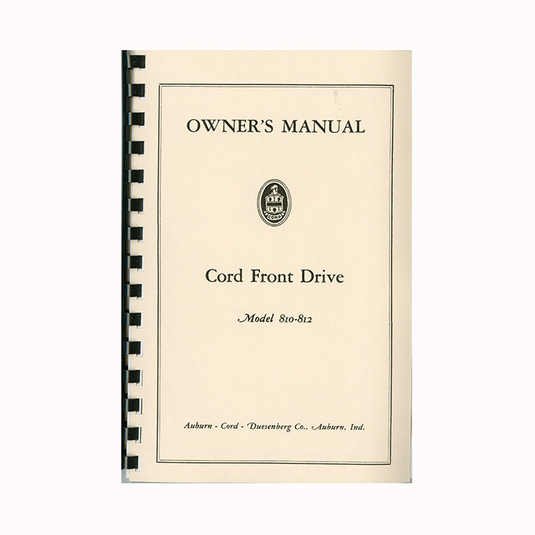 1936-1937 Cord 810/812 Owner's Manual