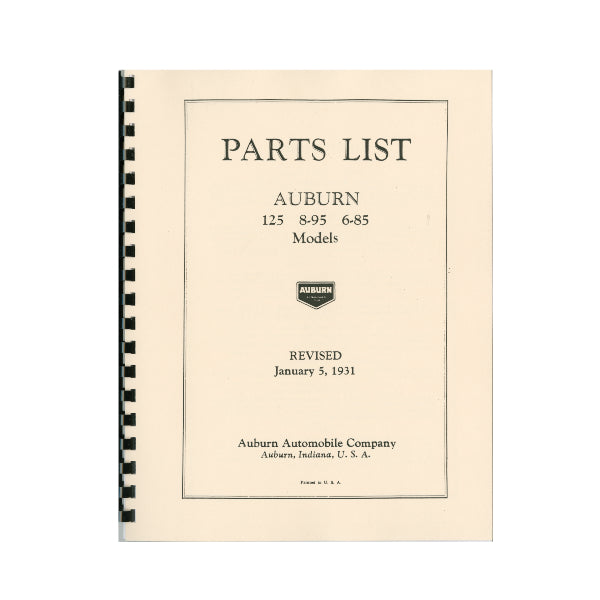 1930 Auburn Parts Manual