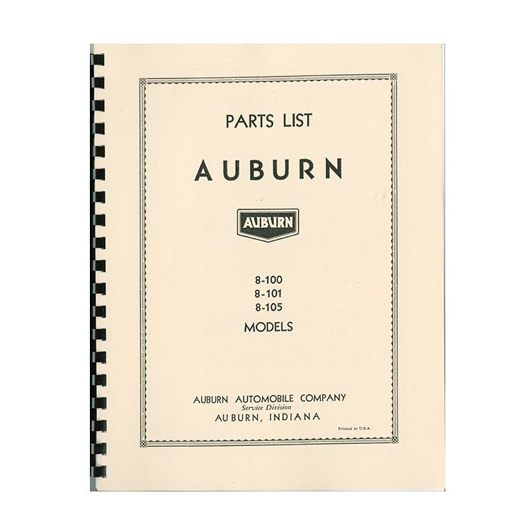 1932-1933 Auburn 8 Parts Manual