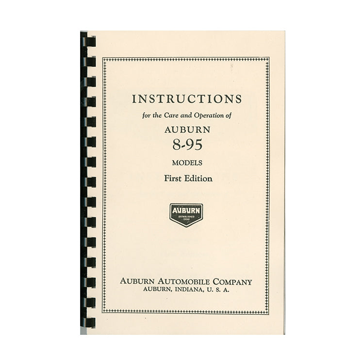 1930 Auburn 8-95 Owner's Manual