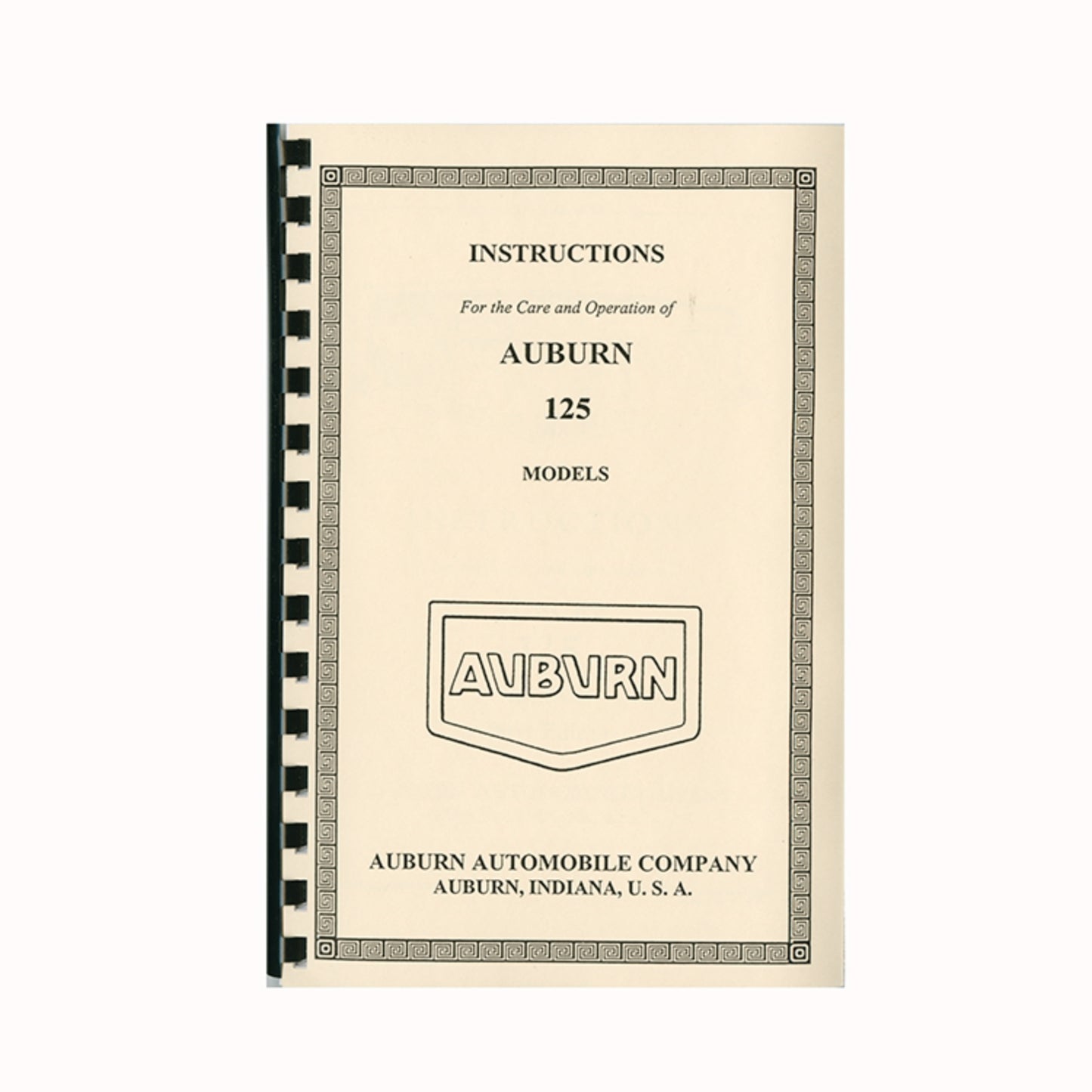 1930 Auburn 8-125 Owner's Manual
