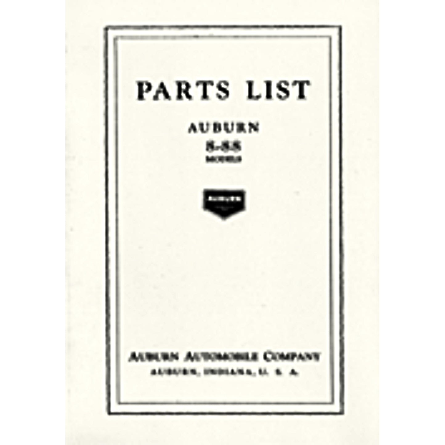 1927 & 1928 Auburn 8-88 Parts Manual
