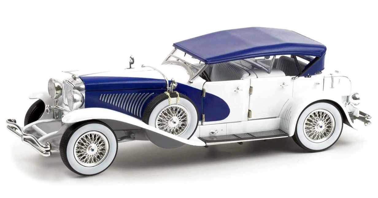 Duesenberg II SJ Phaeton - Blue and White 1:18 Scale Diecast Replica Model by Greenlight